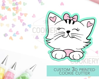 Cute Kitten Cookie Cutter -  Cat Cookie Cutter - 3D Printed Cookie Cutter - TCK34132