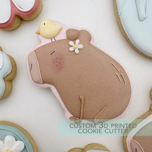 Capybara with Bird Cookie Cutter -  Birthday Party Capybara Cookie Cutter -   3D Printed Cookie Cutter - TCK68127