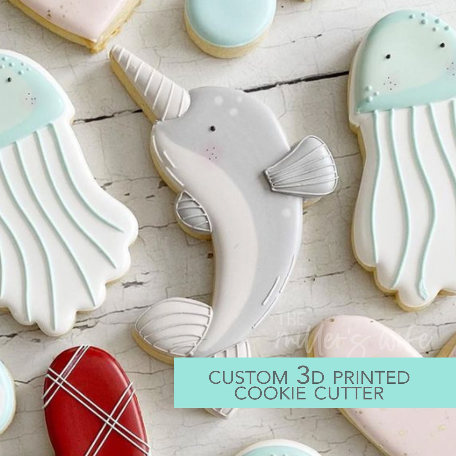 Narwhal Cookie Cutter Sea Animals Cookie Cutter Cookie Etsy