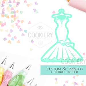 Wedding Dress on Hanger Cookie Cutter .- Bride Cookie  - 3D Printed Cookie Cutter - TCK26128