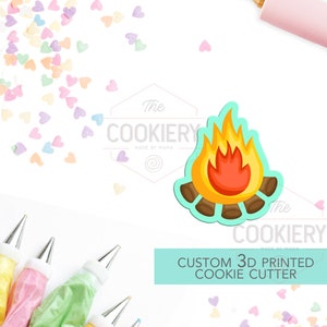 Camp Fire Cookie Cutter - Bonfire Cookie Cutter - 3D Printed Cookie Cutter - TCK64104