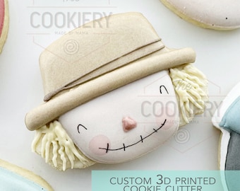 Cortador de galletas con forma de cabeza de espantapájaros - Tema de mercado agrícola - Cortador de galletas impreso en 3D - TCK42127
