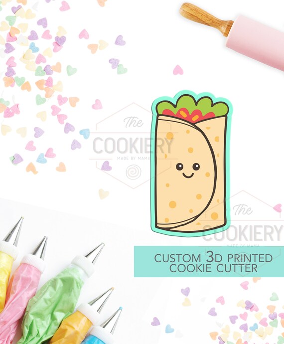 Burrito Cookie Cutter - Fiesta Cinco De Mayo Cookie Cutter - 3D Printed Cookie Cutter - TCK16114