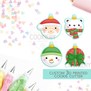 Mini Christmas Ornaments Set - Mini Christmas Cookie Cutters - Winter Cookie cutters - 3D Printed Cookie Cutter - TCK21146 - Set of 4