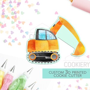 Excavator Truck Cookie Cutter, Construction Cookie Cutter, Automobile Cookie Cutter- 3D Printed Cookie Cutter - TCK27114