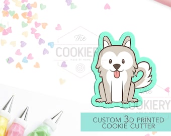 Cortador de galletas con forma de perro - Cortador de galletas con forma de raza de perro peludo - Cortador de galletas impreso en 3D - TCK34122