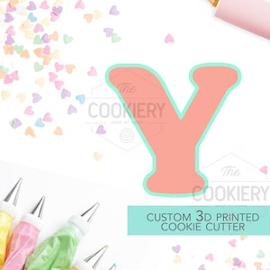Alphabet Letter Cookie Cutter - Block Letter Cookie Cutter - Letter Y Cookie Cutter - 3D Printer Cutter - TCK46180