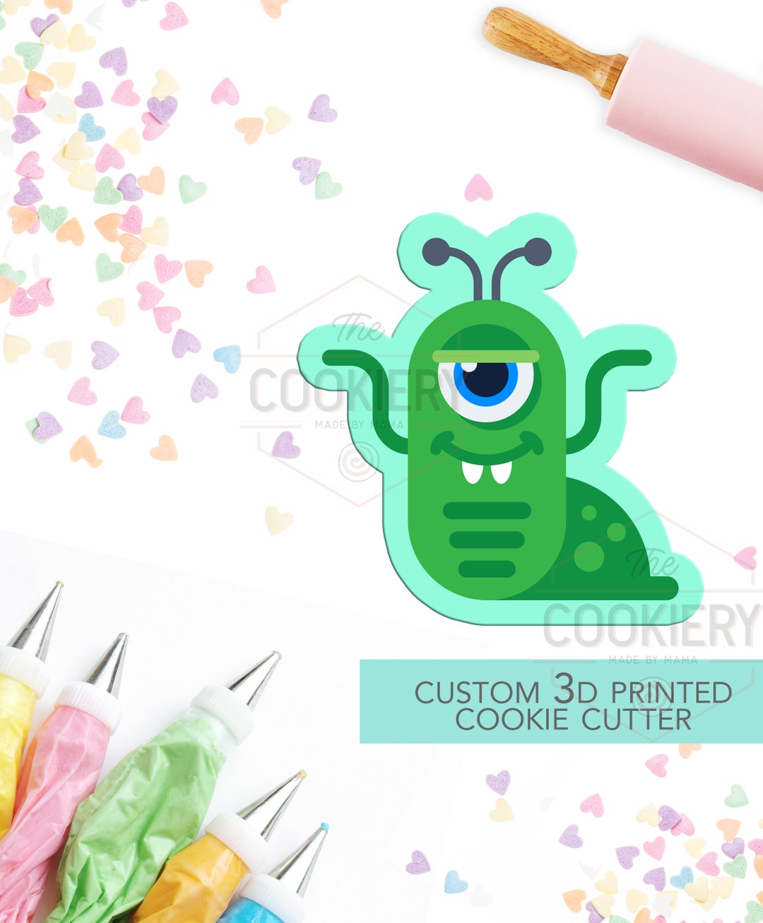 Cute Monster Cookie Cutter - Cute Alien Cookie Cutter - 3D Printed ...