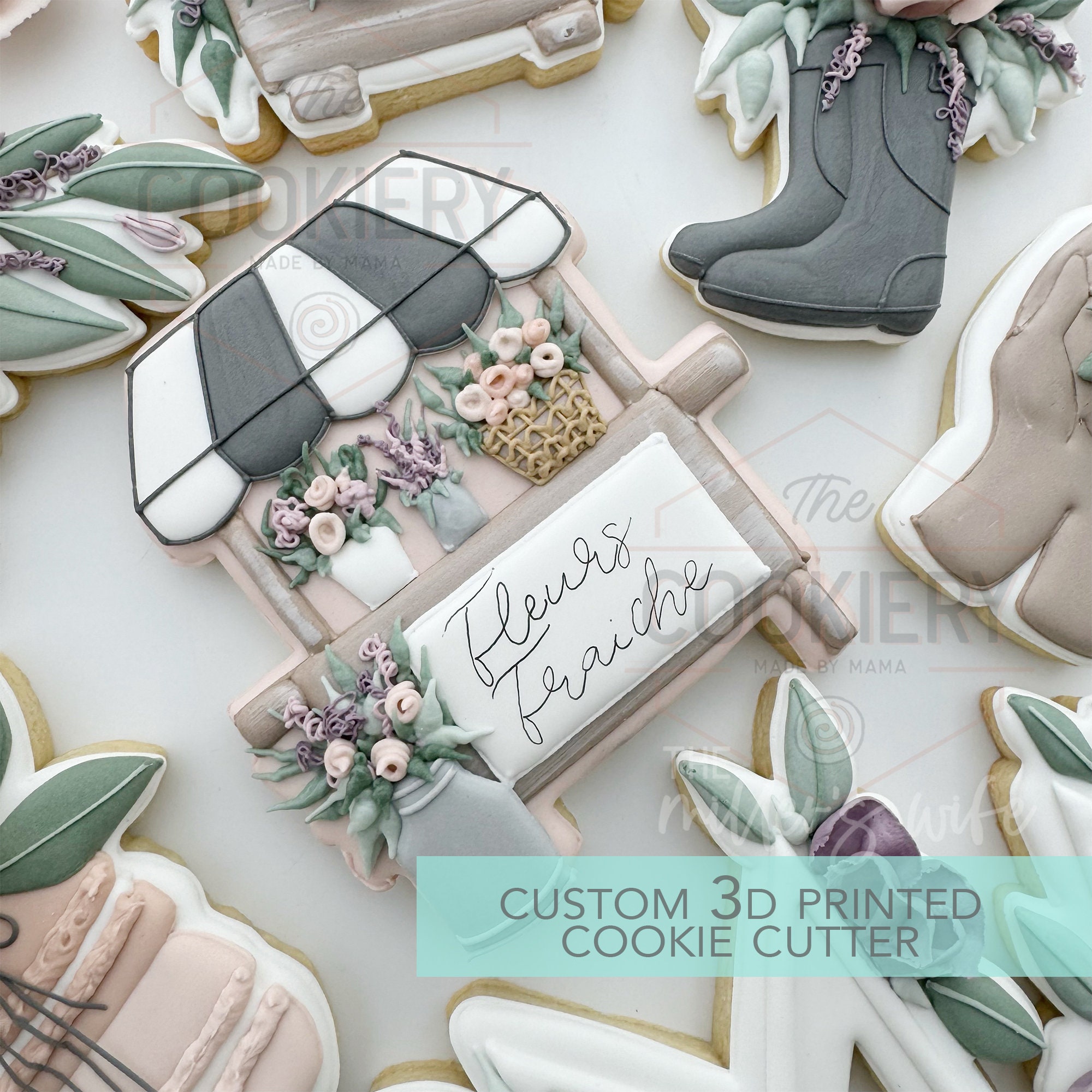 Flower Cart, Flower Stand Cookie Cutter - Floral Mother's Day
