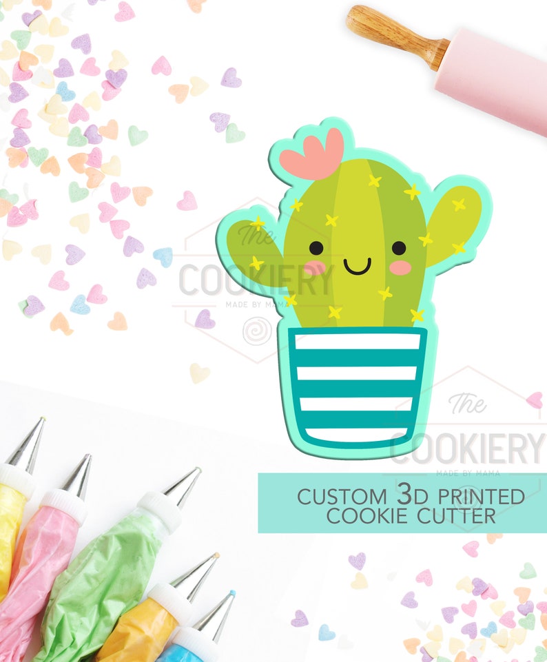 Succulent Cactus in Pot Cookie Cutter Cactus Cookie Cutter Etsy