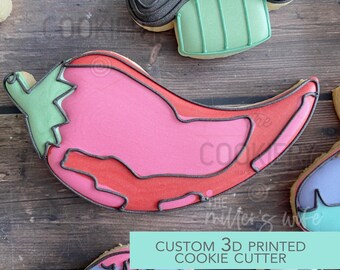 Cortador de galletas con forma de chile - Cortador de galletas para el Cinco de Mayo - Cortador de galletas impreso en 3D - TCK85166