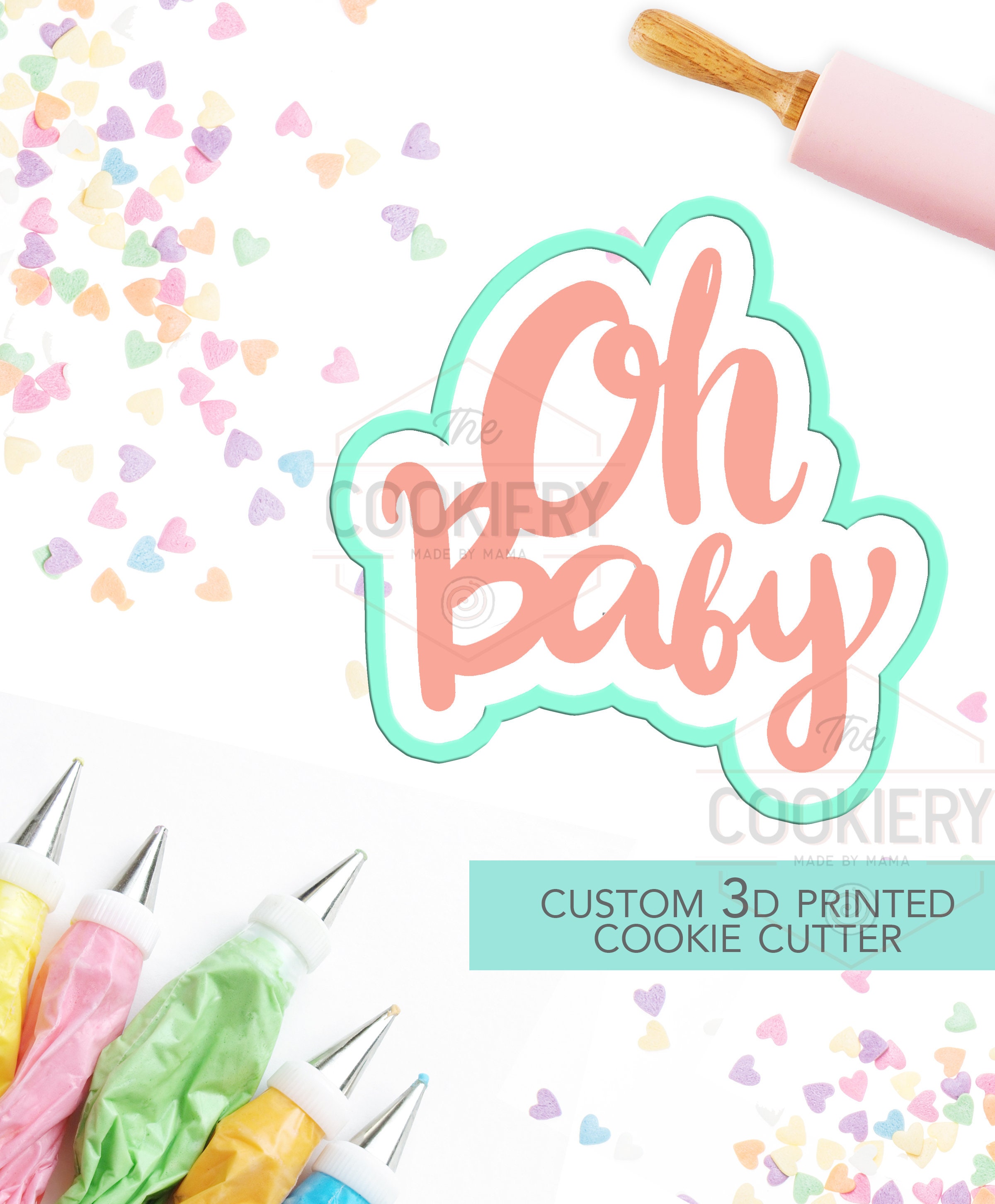 Oh Baby Cookie Cutter Baby Shower Cookie Cutter 3D Printed Etsy Canada