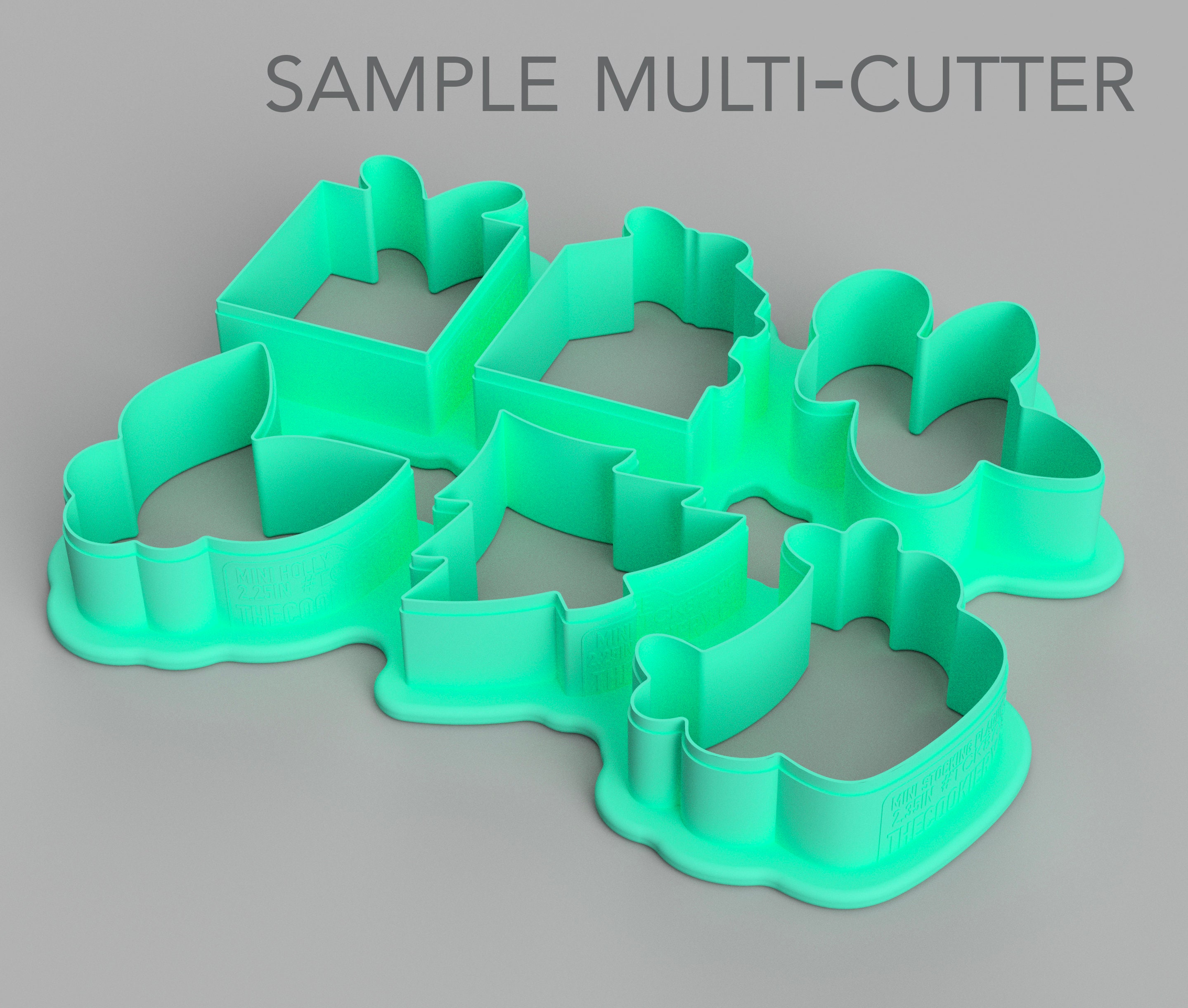 Holiday Mini Cookie Cutter set STL File for 3D Printing-Advent