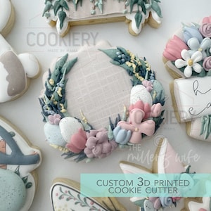 Spring Wreath Cookie Cutter - Easter Cookie Cutter -  3D Printed Cookie Cutter - TCK13195