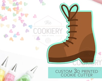 Lumberjack Boot Cookie Cutter - Woodland Theme Cookie Cutter - Herfst Cookie Cutter - 3D-geprinte Cookie Cutter - TCK81116
