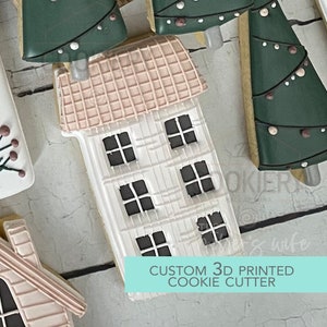 Christmas Village House Cutter - Housewarming Cookie Cutter -  3D Printed Cookie Cutter - TCK87186