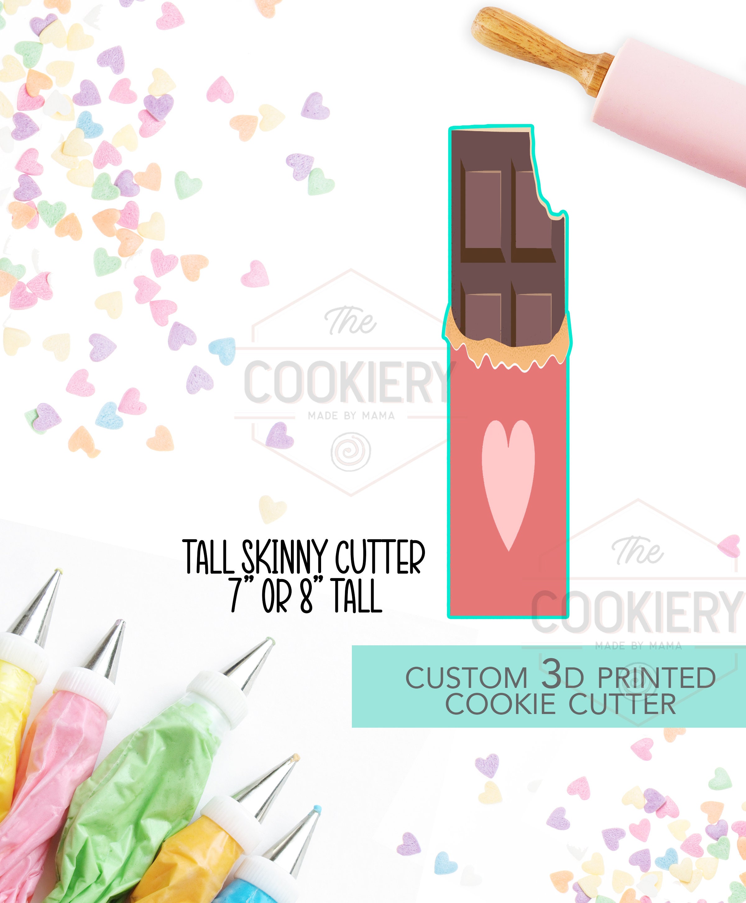 Cutter Candy Tall Skinny Chocolate Bar Cookie Cutter - Valentine's Day Cookie Cutter ...
