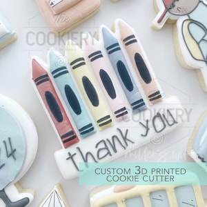 Crayon Name Plaque Cookie Cutter - Back to School - 3D Printed Cookie Cutter - TCK52145