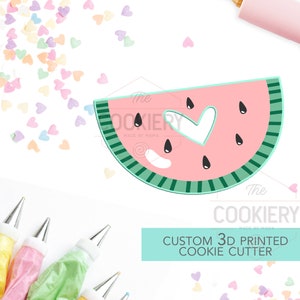 Watermelon with Heart Cut Out Cookie Cutter - Summer Cookie Cutter  -  3D Printed Cookie Cutter - TCK29102