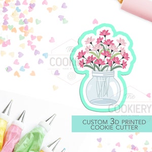 Jar with Flowers - Flowers in Vase - 3D Printed Cookie Cutter - TCK48110