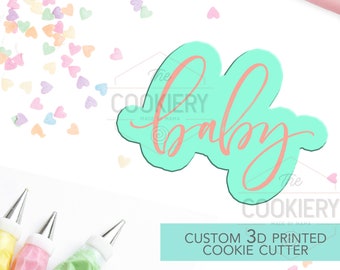 Baby Cursive Cookie Cutter, Baby Shower Cookie Cutter  - Cutter and Stencil - 3D Printed Cookie Cutter - TCK23139