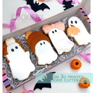 Fall Ghosts Cutter Set -  Halloween Cookie Cutter -  3D Printed Cookie Cutter - TCK63203 - Set of 4