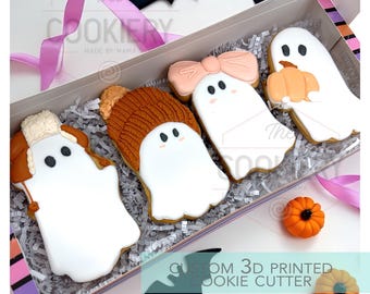 Fall Ghosts Cutter Set -  Halloween Cookie Cutter -  3D Printed Cookie Cutter - TCK63203 - Set of 4