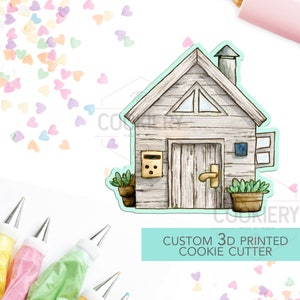 Garden Cottage Cookie Cutter  - Easter Cookie Cutter - 3D Printed Cookie Cutter -TCK13134