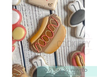 Hotdog Cookie Cutter - Weiner Cookie Cutter - 3D Printed Cookie Cutter - TCK22135