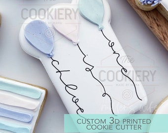 Cortador de Biscoitos em Formato de Placa de Balão - Cortador de Biscoitos para Festa de Aniversário - Cortador de Biscoitos Impresso em 3D - TCK89154