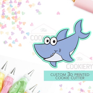 Daddy Shark Cookie Cutter -  Baby Shark Cookie Cutter - Cute Shark Cookie Cutter -  3D Printed Cookie Cutter - TCK34131