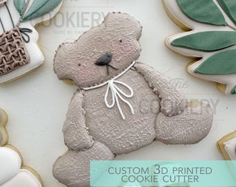 Fuzzy Teddybär Ausstechform - Baby Bear Cookie, Baby-Dusche-Plätzchen - 3D Gedruckter Cookie Cutter - Tck32168
