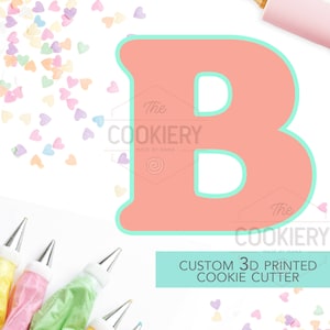 Alphabet Letter Cookie Cutter - Block Letter Cookie Cutter - Letter B Cookie Cutter - 3D Printer Cutter - TCK46157