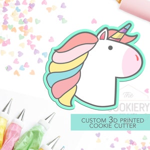 Unicorn Head Cookie Cutter - Cute Unicorn Cutter  - 3D Printed Cookie Cutter - TCK18110