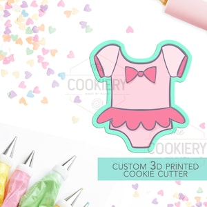 Ruffled Baby Girl Onesie Cookie Cutter - Baby Bodysuit with Ruffles - Shower Cookie - 3D Printed Cookie Cutter - TCK32106