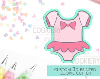 Ruffled Baby Girl Onesie Cookie Cutter - Baby Bodysuit with Ruffles - Shower Cookie - 3D Printed Cookie Cutter - TCK32106