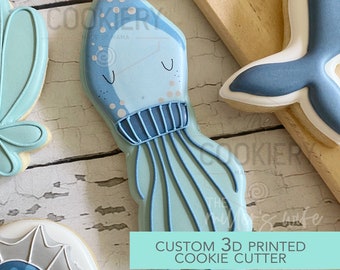 Squid Cookie Cutter -  Under the Sea Cookie Cutter -   3D Printed Cookie Cutter - TCK88220