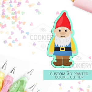 Garden Gnome Cookie Cutter, Gardening Cookie Cutter, Gnome Cookie Cutter- 3D Printed Cookie Cutter - TCK58110