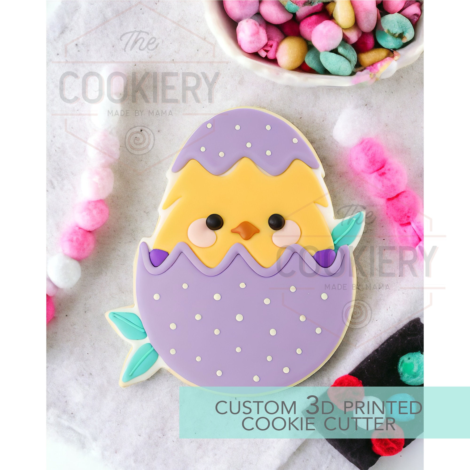 Chick in Egg Cookie Cutter, Easter Bunny Cutter, 3D Printed Cookie Cutter - TCK13206