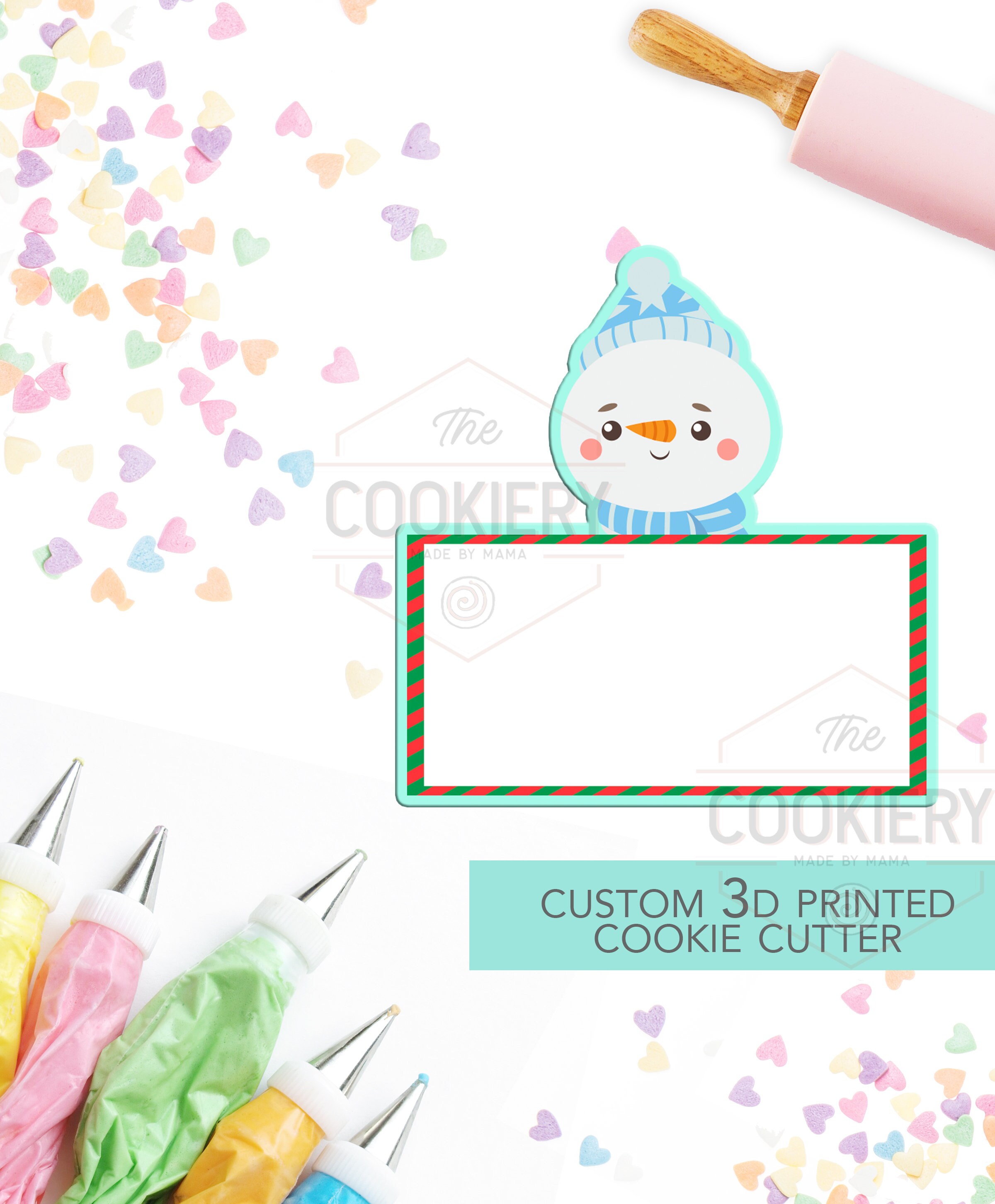 Snowman Name Plaque - Christmas Frosty Snowman Cookie Cutter - Winter Cutter -   3D Printed Cookie Cutter - TCK84102