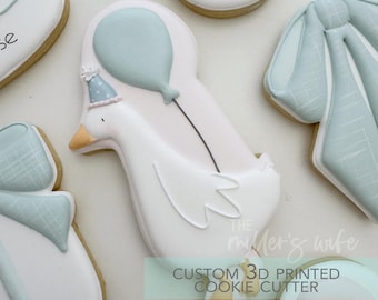 Silly Goose with Birthday Hat Cookie Cutter -  Goose Birthday Cookie Cutter -   3D Printed Cookie Cutter - TCK34208
