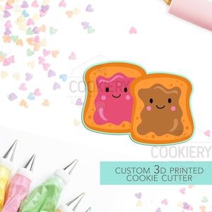 Peanut Butter and Jelly Cookie Cutter - We go Together Like Valentine&#39;s Day Cookie Cutter - 3D Printed Cookie Cutter - TCK44113
