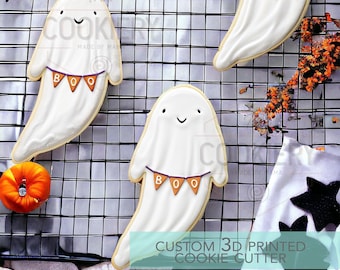 Cortador de galletas con forma de fantasma delgado - Cortador de galletas de Halloween - Cortador de galletas impreso en 3D - TCK63159