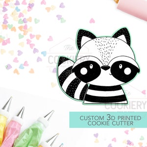 Raccoon Cookie Cutter -  Cute Woodland Animal Cookie Cutter - 3D Printed Cookie Cutter - TCK28123