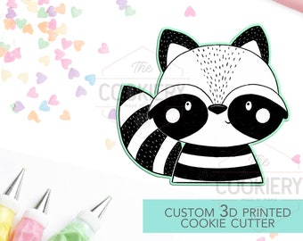 Raccoon Cookie Cutter -  Cute Woodland Animal Cookie Cutter - 3D Printed Cookie Cutter - TCK28123