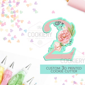 Number Two with Flowers Cookie Cutter - Number 2 Cookie Cutter -  TCK46112