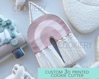 Cortador de galletas colgante con forma de arcoíris, ideal para baby shower - Cortador de galletas impreso en 3D - TCK89108