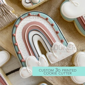 Rainbow with Clouds Cookie Cutter - Rainbow Cutter  - 3D Printed Cookie Cutter - TCK85213