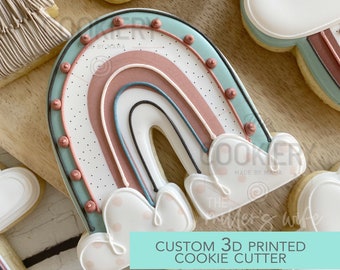 Rainbow with Clouds Cookie Cutter - Rainbow Cutter  - 3D Printed Cookie Cutter - TCK85213