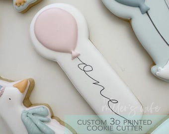 Birthday Balloon Plaque -  Birthday Cookie Cutter -   3D Printed Cookie Cutter - TCK36190